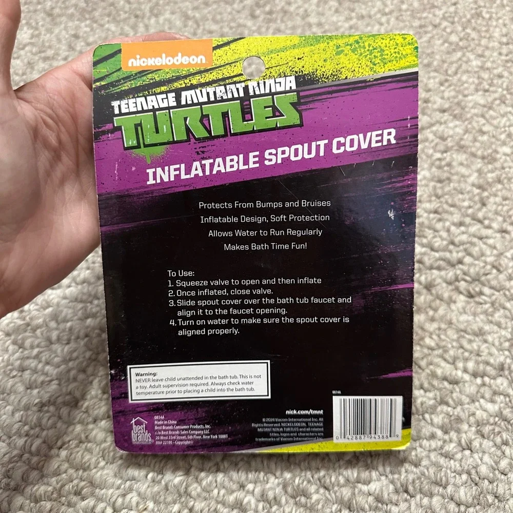 Nickelodeon TMNT Teenage Mutant Ninja Turtles Inflatable Bath‎ Spout Cover Green